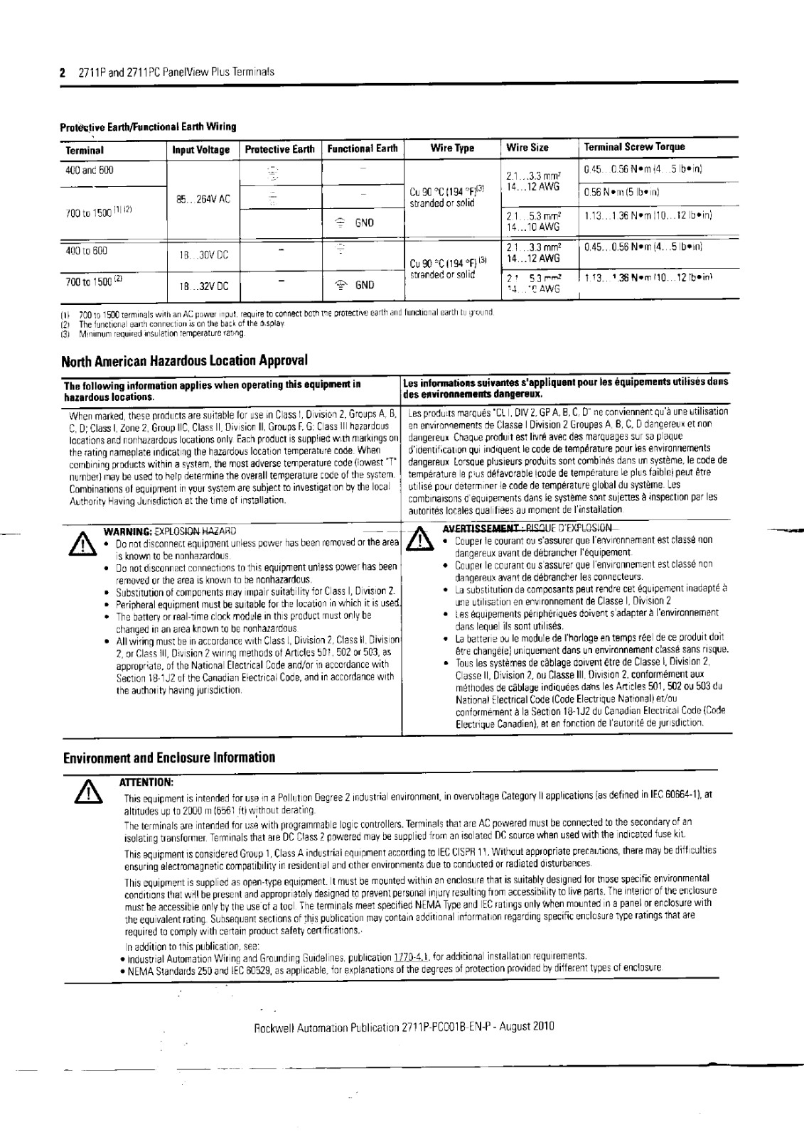 Product information Allen-Bradley 2711p and 2711PC PanelView Plus Terminals