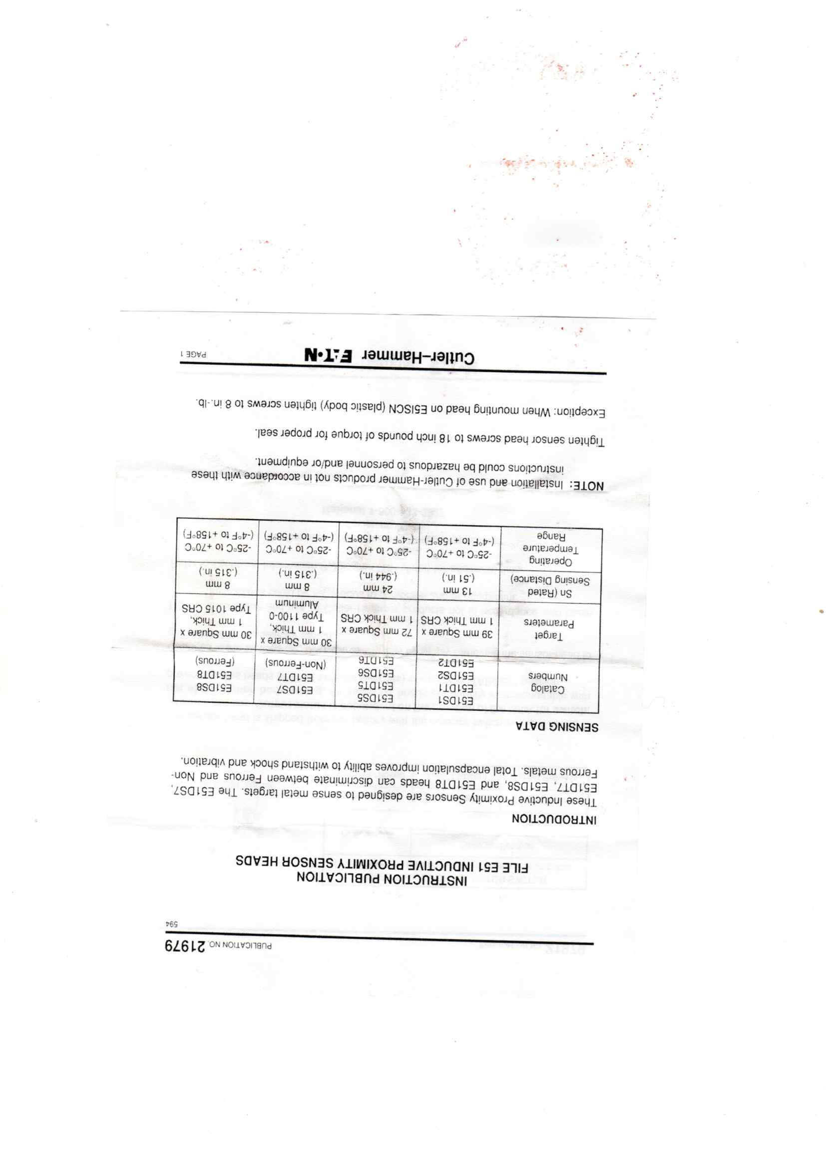 Eaton E51DS1 Data Sheet