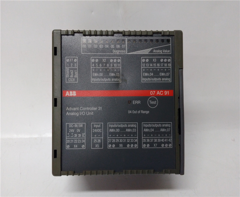 07AC91 GJR5252300R0101  Analog I/O Module Advant Controller  ABB